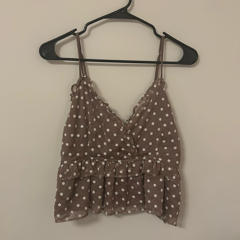 Daisy embroidered bustier tank top